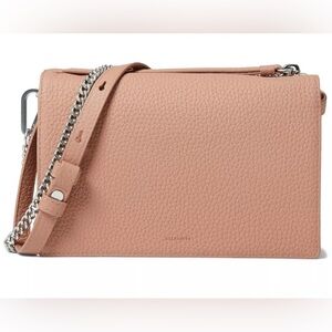 Auth All Saints NWT pink terracotta crossbody chain silver hardware dust bag